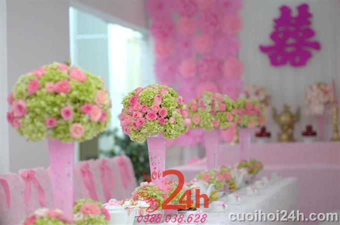 Dịch vụ cưới hỏi 24h trọn vẹn ngày vui chuyên trang trí nhà đám cưới hỏi và nhà hàng tiệc cưới | Trang trí tiệc cưới 33